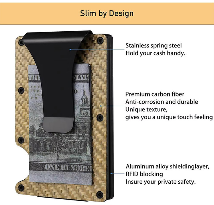 Carbon Fiber RFID Card Wallet with Clip (5) Carbon Fiber RFID Card Wallet with Clip (5)