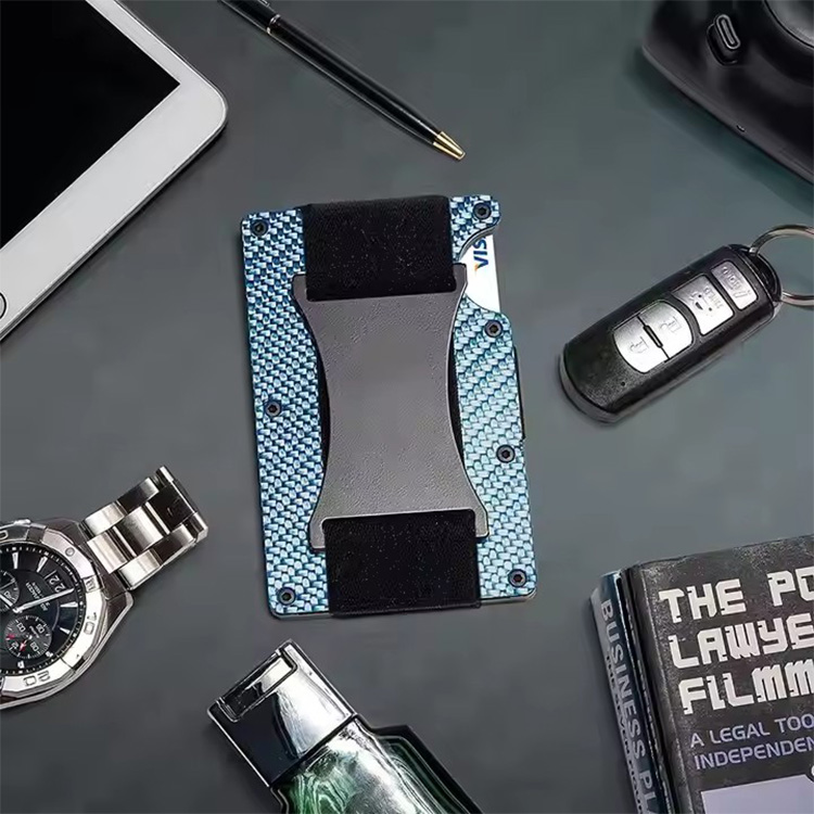 Carbon Fiber Metal RFID Wallet with Strap (7) Carbon Fiber Metal RFID Wallet with Strap (7)