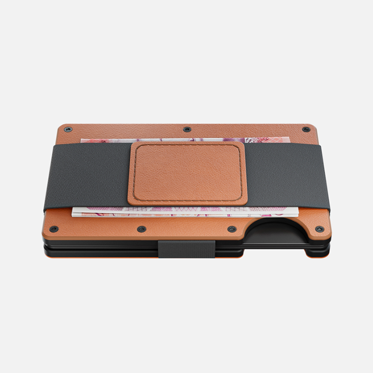 Leather Aluminum Wallet With Elastic Cash Strap (7) Leather Aluminum Wallet With Elastic Cash Strap (7)