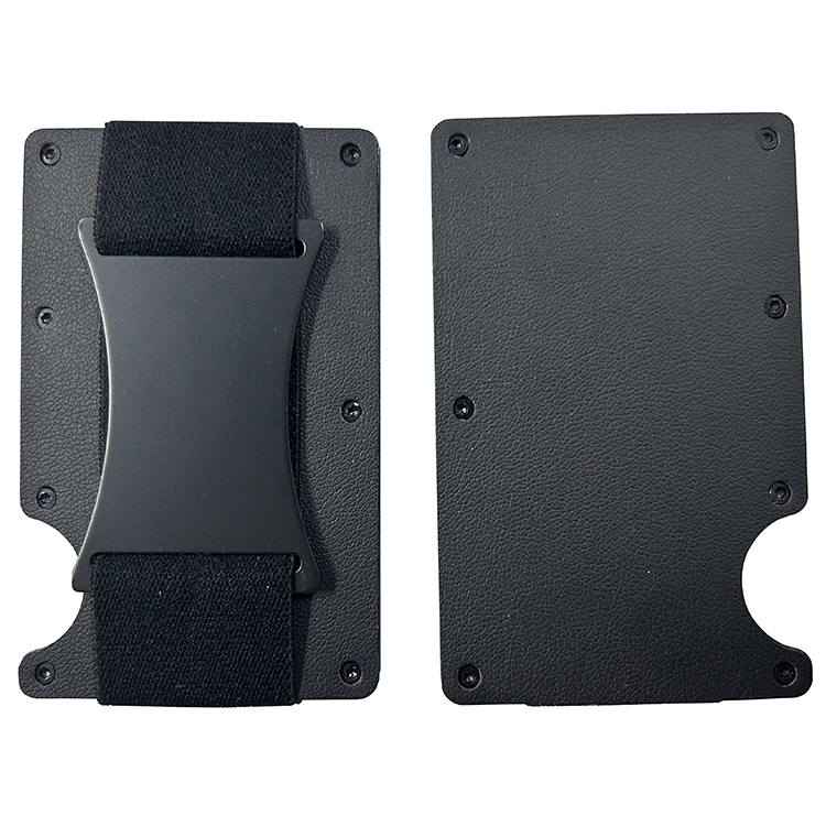 Leather Aluminum Wallet With Elastic Cash Strap (1) Leather Aluminum Wallet With Elastic Cash Strap (1)