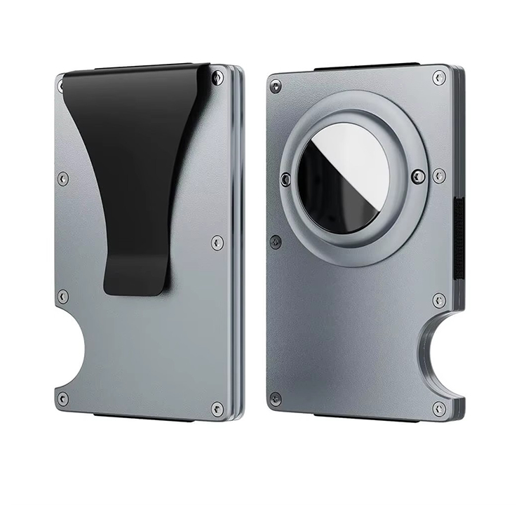 Slim Titanium RFID Wallet with Cash Clip AirTag (1) Slim Titanium RFID Wallet with Cash Clip AirTag (1)