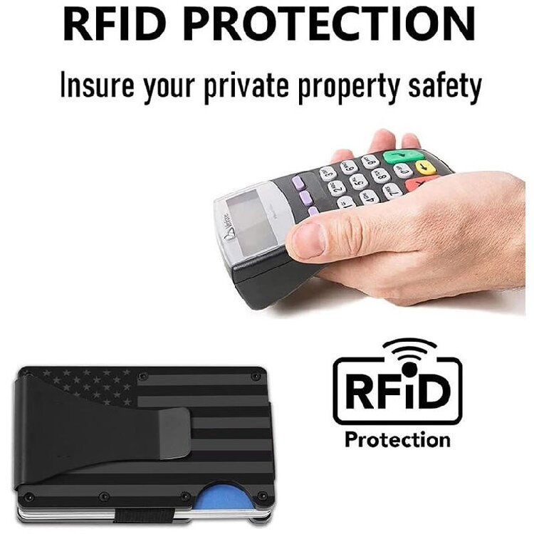 Minimalist American Flag Metal RFID Wallet (4) Minimalist American Flag Metal RFID Wallet (4)