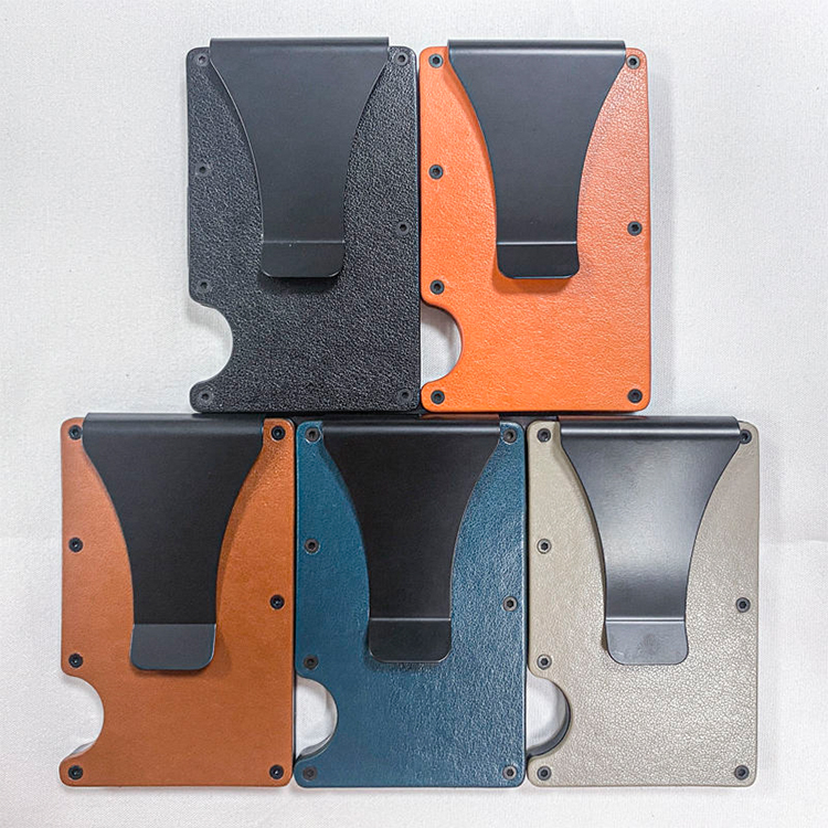 Leather RFID Card Holder Wallet with Clip (6) Leather RFID Card Holder Wallet with Clip (6)