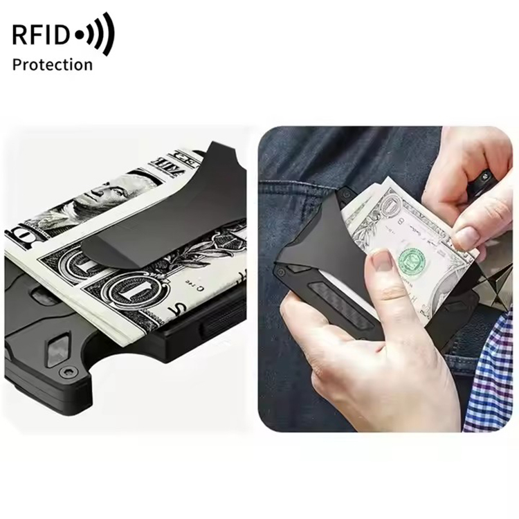 Slim Carbon Fiber RFID Metal Wallet Clip (3) Slim Carbon Fiber RFID Metal Wallet Clip (3)