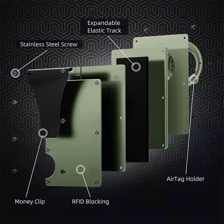 Slim Titanium RFID Wallet with Cash Clip AirTag (2) Slim Titanium RFID Wallet with Cash Clip AirTag (2)