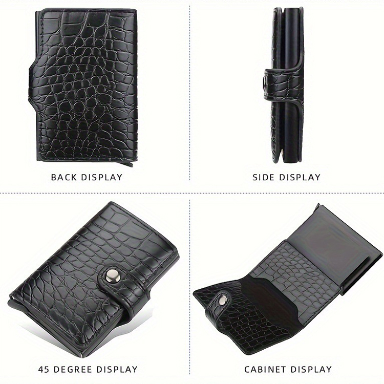 Anti-Theft Crocodile Leather Pop-Up Card Holder (6) Anti-Theft Crocodile Leather Pop-Up Card Holder (6)