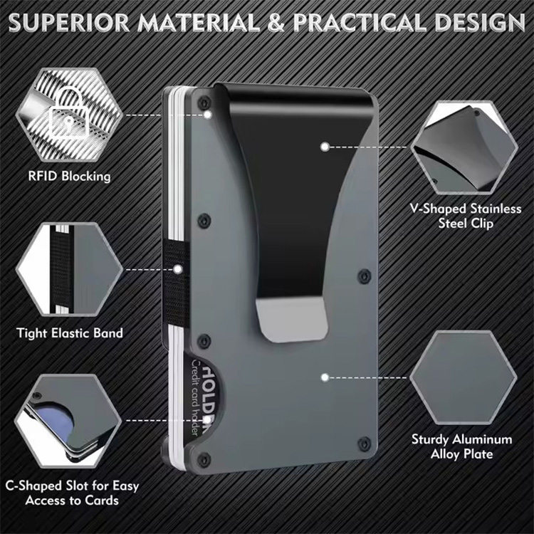 Aluminum wallet with clip (2) Aluminum wallet with clip (2)