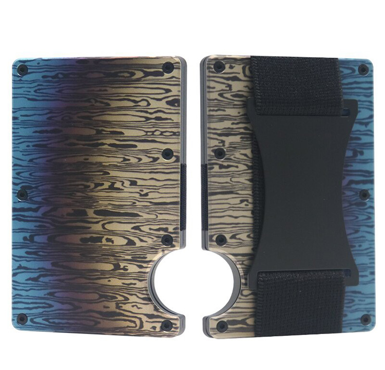 Burnt Damascus Steel RFID Cash Strap Wallet (3) Burnt Damascus Steel RFID Cash Strap Wallet (3)