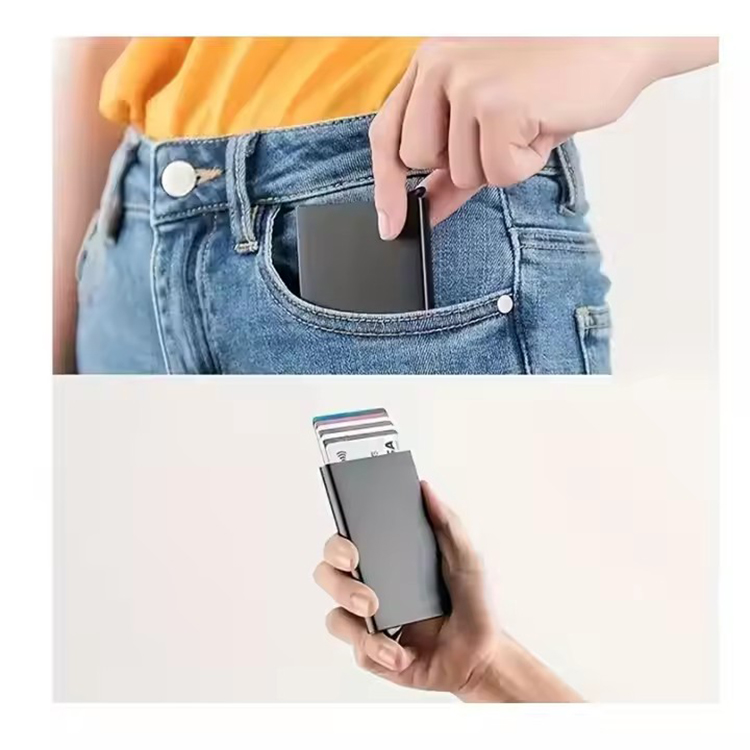 Aluminum Automatic Pop-Up RFID Wallet for Men (4) Aluminum Automatic Pop-Up RFID Wallet for Men (4)