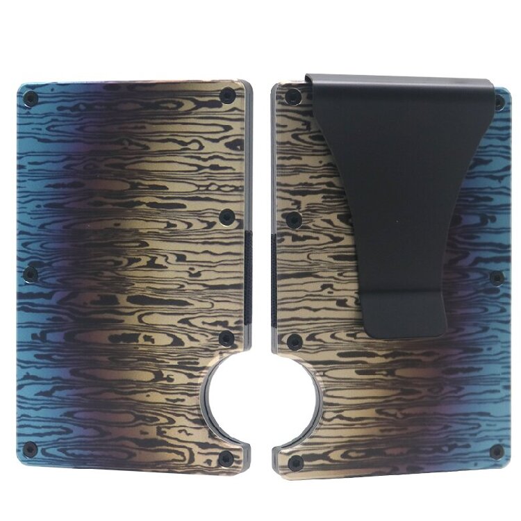 Burnt Damascus Steel RFID Cash Strap Wallet (4) Burnt Damascus Steel RFID Cash Strap Wallet (4)