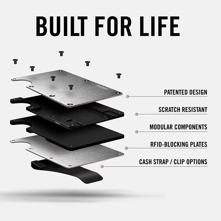 Durable Burnt Titanium RFID Wallet with Strap (5) Durable Burnt Titanium RFID Wallet with Strap (5)