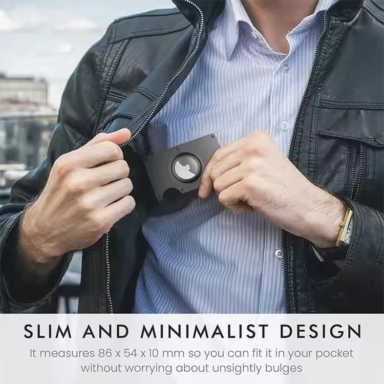 Minimalist RFID Wallet with Built-in AirTag Holder (5) Minimalist RFID Wallet with Built-in AirTag Holder (5)