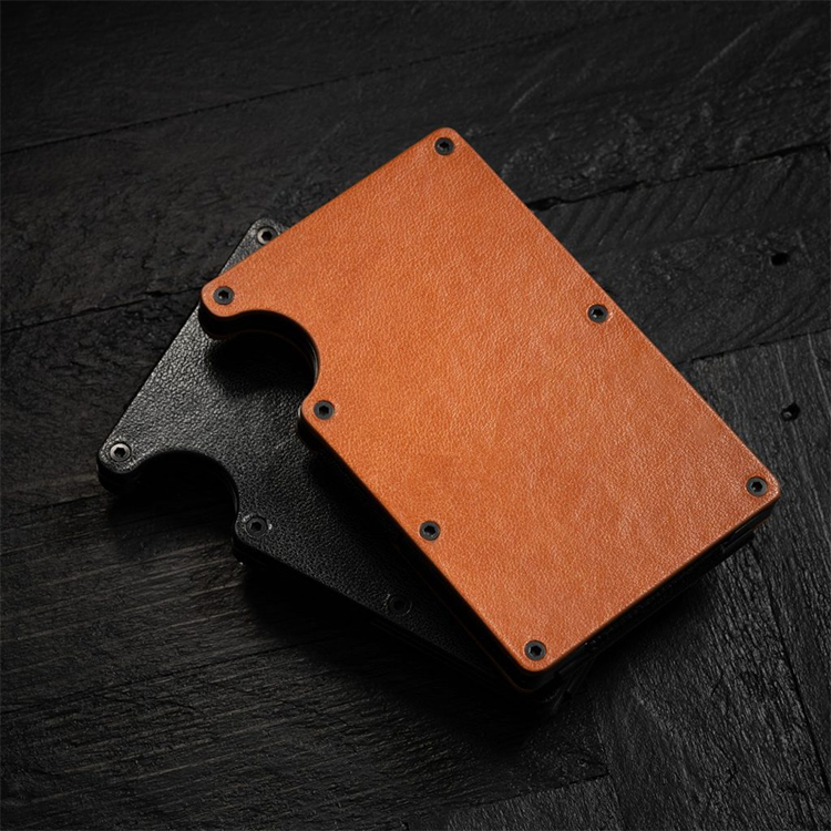 Leather Aluminum Wallet With Elastic Cash Strap (3) Leather Aluminum Wallet With Elastic Cash Strap (3)