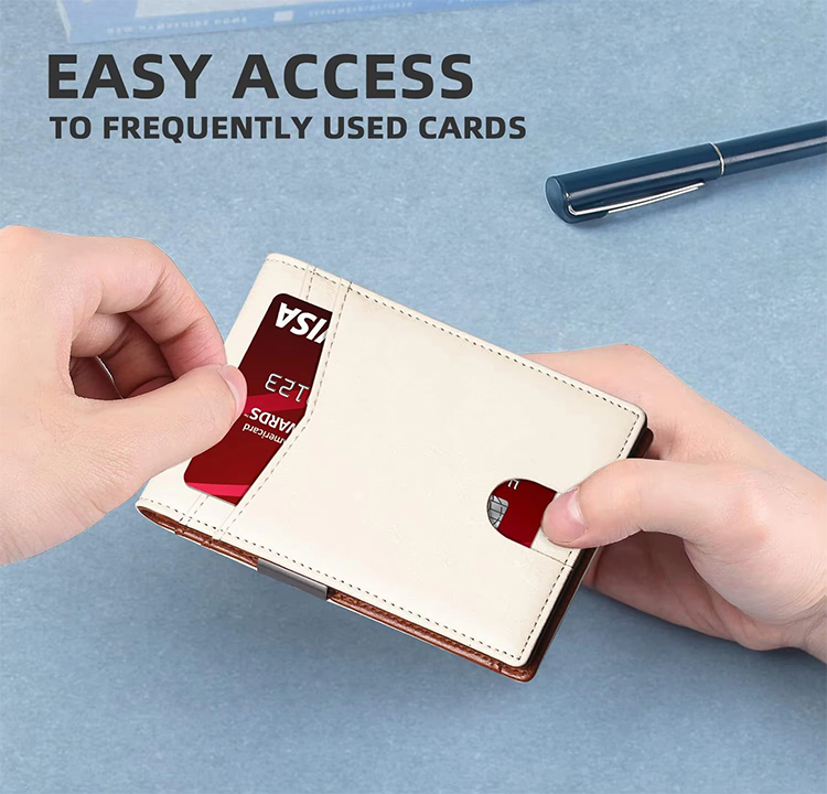 Leather Bifold RFID Slim Money Clip Wallet (2) Leather Bifold RFID Slim Money Clip Wallet (2)