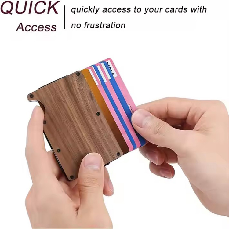 Minimalist Walnut Wood RFID Blocking Card Holder (3) Minimalist Walnut Wood RFID Blocking Card Holder (3)