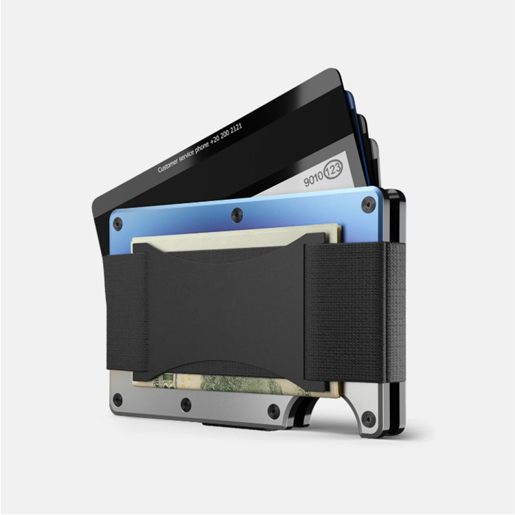 Durable Burnt Titanium RFID Wallet with Strap (2) Durable Burnt Titanium RFID Wallet with Strap (2)