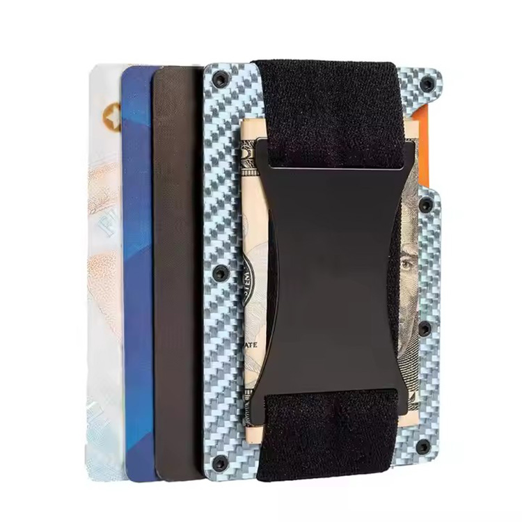 Carbon Fiber Metal RFID Wallet with Strap (2) Carbon Fiber Metal RFID Wallet with Strap (2)