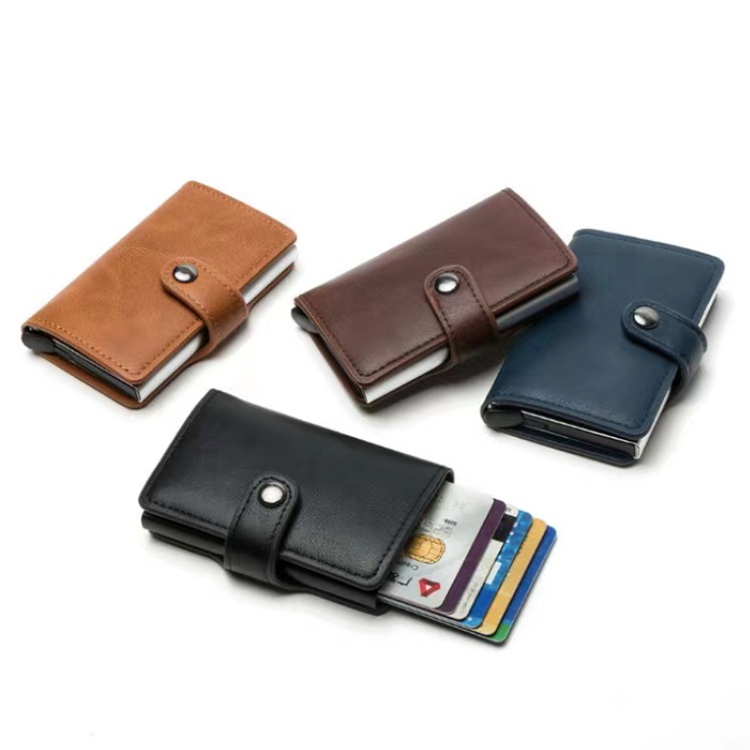 Leather RFID Pop Up Card Holder Wallet (7) Leather RFID Pop Up Card Holder Wallet (7)