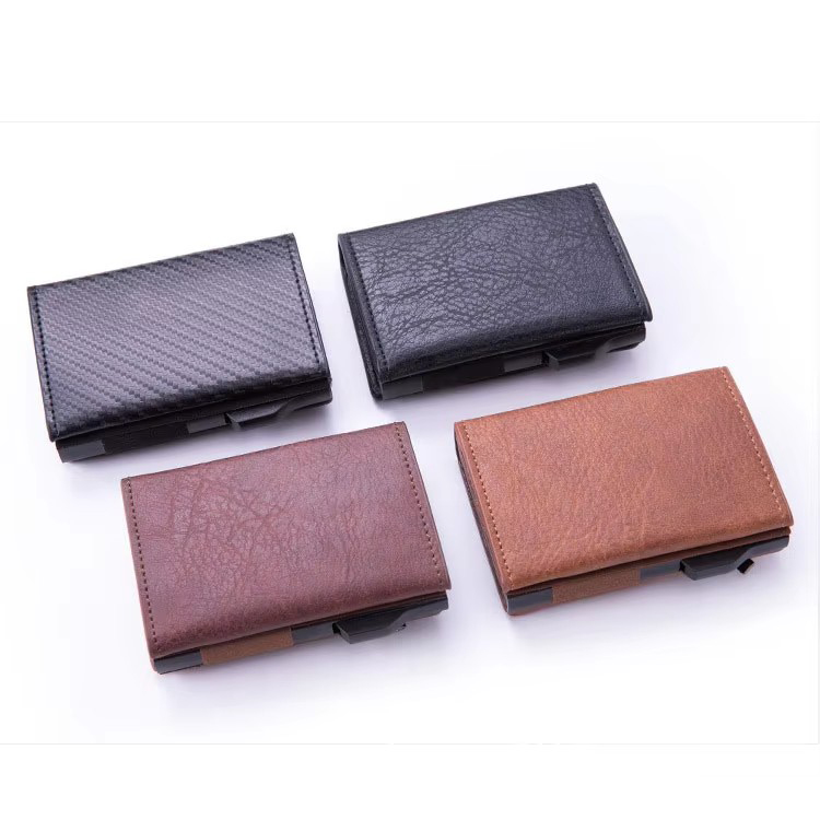 Pop-Up RFID leather magnetic Wallet with zipper (8) Pop-Up RFID leather magnetic Wallet with zipper (8)