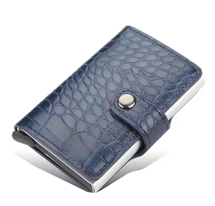 Anti-Theft Crocodile Leather Pop-Up Card Holder (1) Anti-Theft Crocodile Leather Pop-Up Card Holder (1)