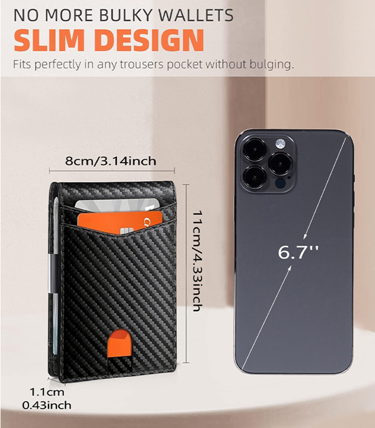 Leather Bifold RFID Slim Money Clip Wallet (4) Leather Bifold RFID Slim Money Clip Wallet (4)