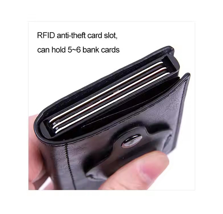 AirTag Carbon Fiber Leather RFID Pop-Up Wallet (4) AirTag Carbon Fiber Leather RFID Pop-Up Wallet (4)