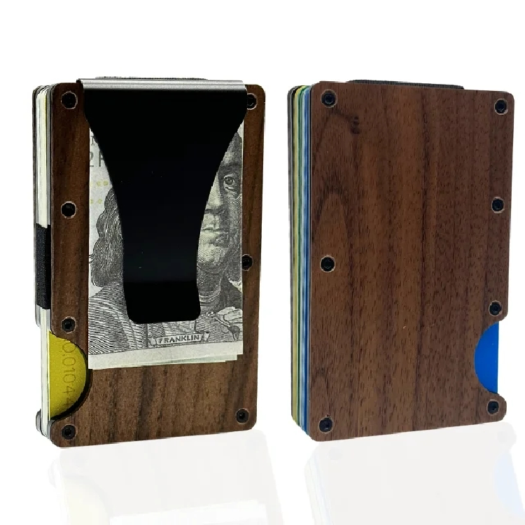 Minimalist Walnut Wood RFID Blocking Card Holder (3) Minimalist Walnut Wood RFID Blocking Card Holder (3)