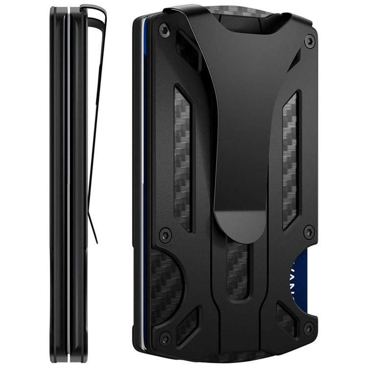 Slim Carbon Fiber RFID Metal Wallet Clip (2) Slim Carbon Fiber RFID Metal Wallet Clip (2)