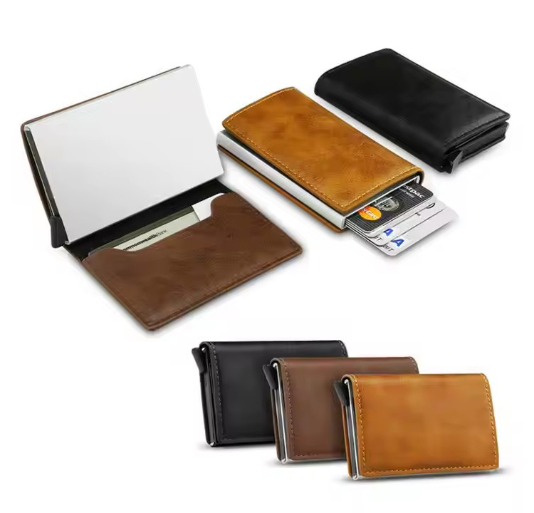 Leather Pop-Up RFID Blocking Credit Card Holder (5) Leather Pop-Up RFID Blocking Credit Card Holder (5)