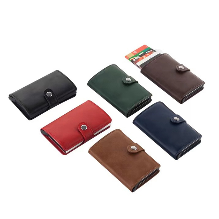 Leather RFID Pop Up Card Holder Wallet (8) Leather RFID Pop Up Card Holder Wallet (8)
