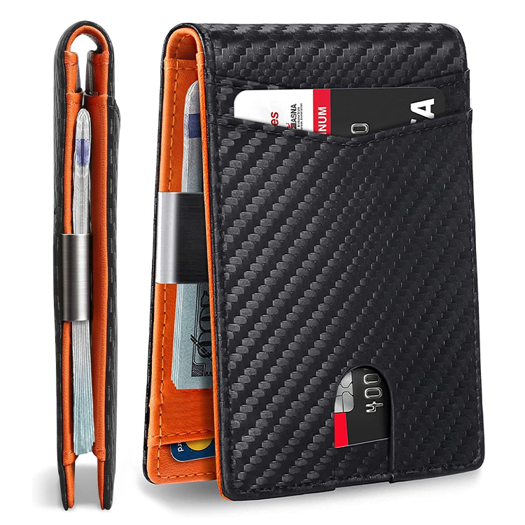 Leather Bifold RFID Slim Money Clip Wallet (1) Leather Bifold RFID Slim Money Clip Wallet (1)