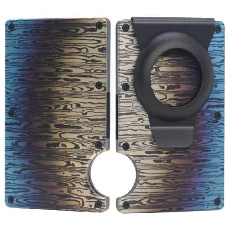 Burnt Damascus Steel RFID Cash Strap Wallet (5) Burnt Damascus Steel RFID Cash Strap Wallet (5)