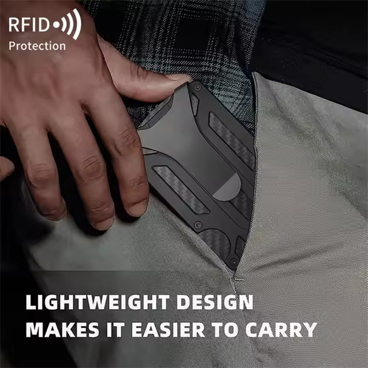 Slim Carbon Fiber RFID Metal Wallet Clip (7) Slim Carbon Fiber RFID Metal Wallet Clip (7)