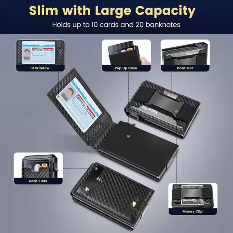 Leather Bifold RFID Wallet with Money Clip (7) Leather Bifold RFID Wallet with Money Clip (7)