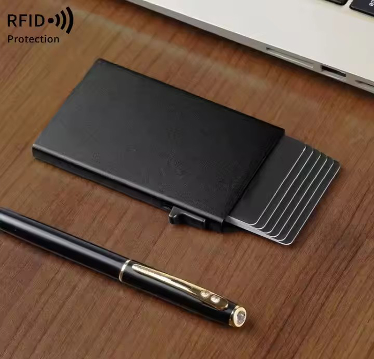 RFID protected Slim Pop-Up Card Holder (4) RFID protected Slim Pop-Up Card Holder (4)