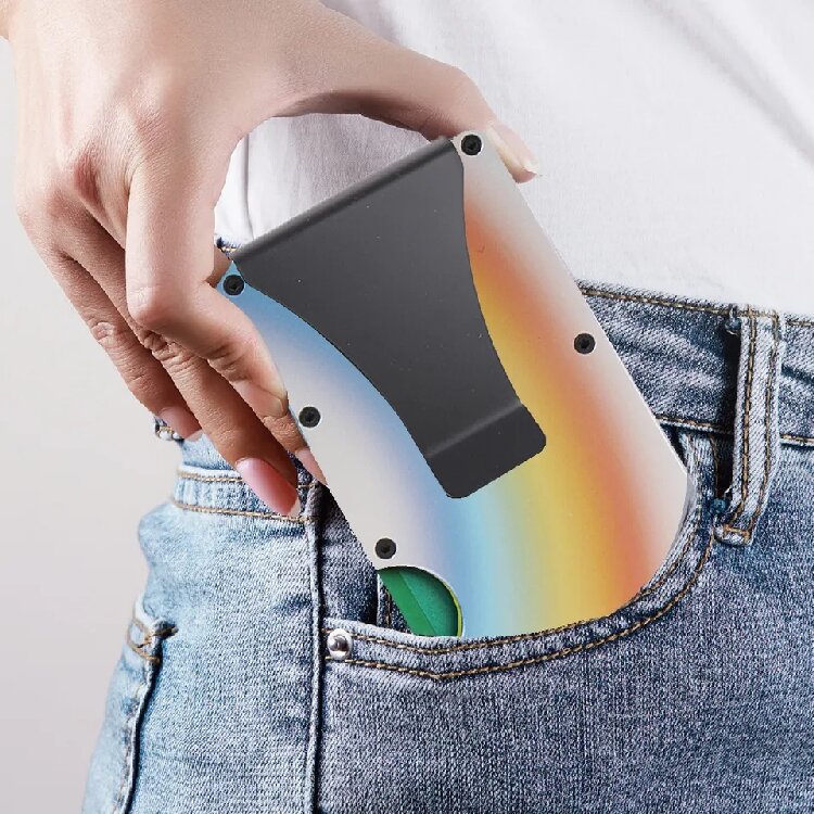 Burnt Titanium Gradient RFID Card Holder Wallet (6) Burnt Titanium Gradient RFID Card Holder Wallet (6)