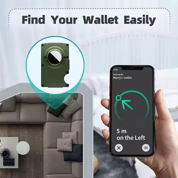 Slim Titanium RFID Wallet with Cash Clip AirTag (7) Slim Titanium RFID Wallet with Cash Clip AirTag (7)