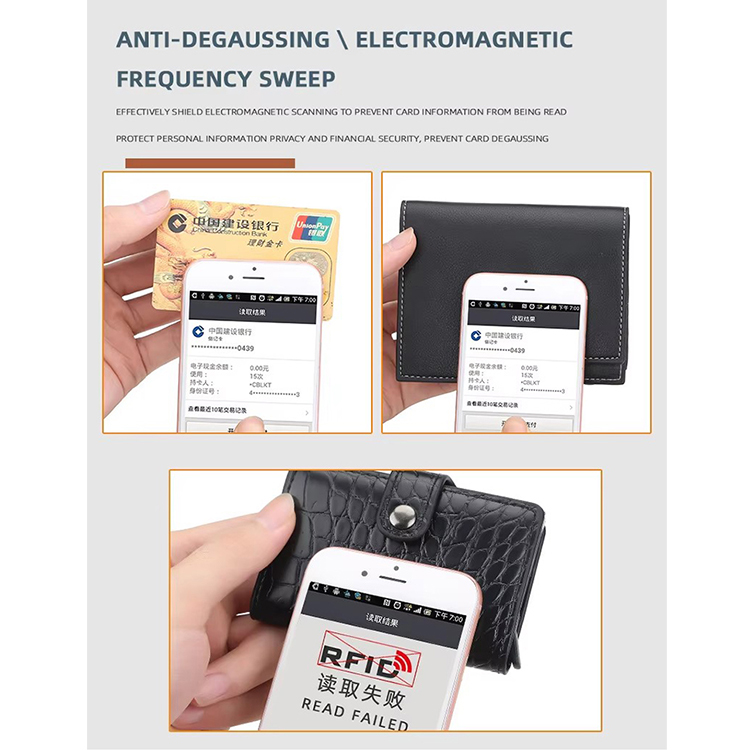 Anti-Theft Crocodile Leather Pop-Up Card Holder (5) Anti-Theft Crocodile Leather Pop-Up Card Holder (5)