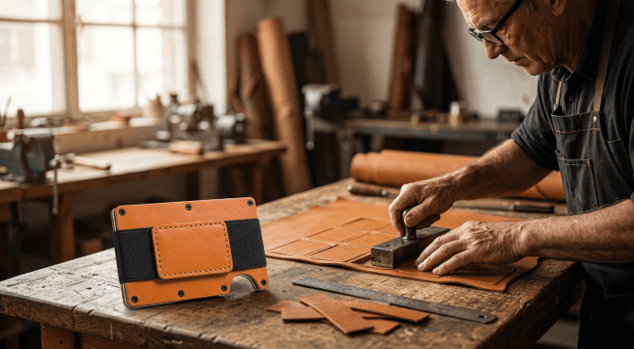 slim leather wallets men