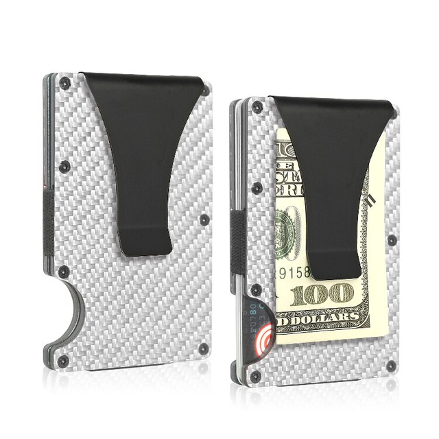 Carbon Fiber RFID Card Wallet with Clip