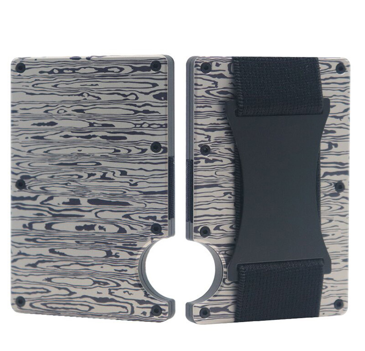 Durable Stonewash Titanium RFID Wallet with Clip (3)