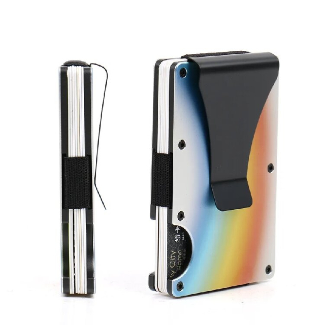 Burnt Titanium Gradient RFID Card Holder Wallet