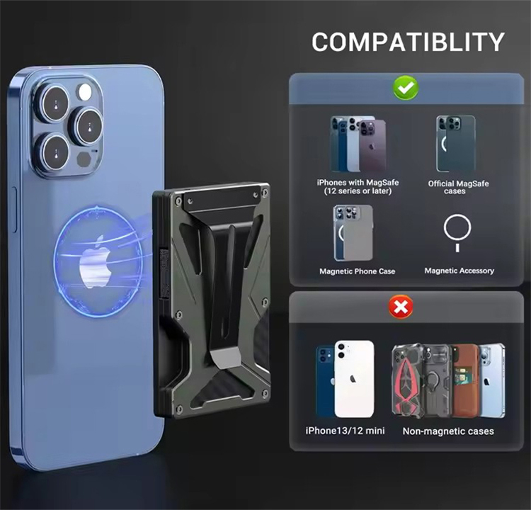 MagSafe Aluminum card Wallet With GPS Tracker (2)