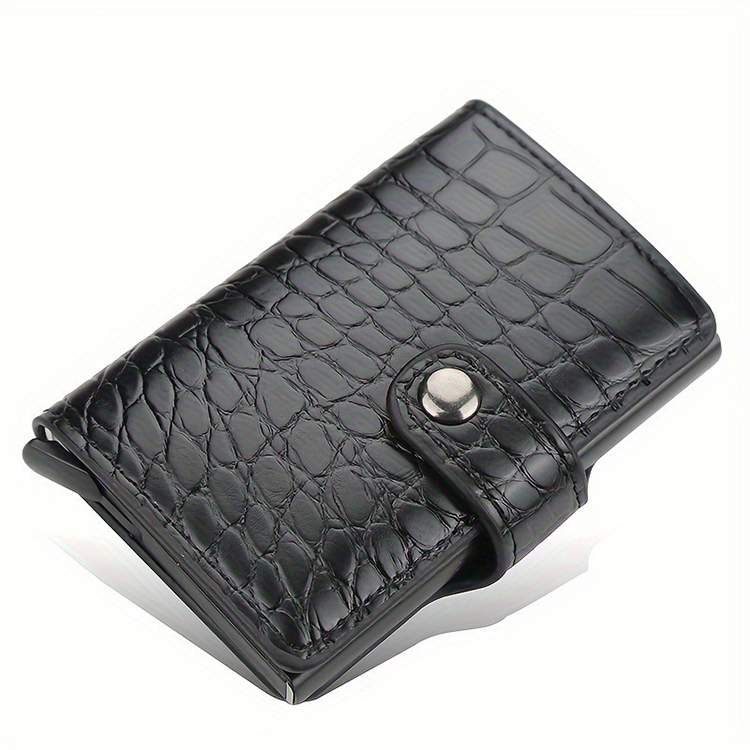 Anti-Theft Crocodile Leather Pop-Up Card Holder