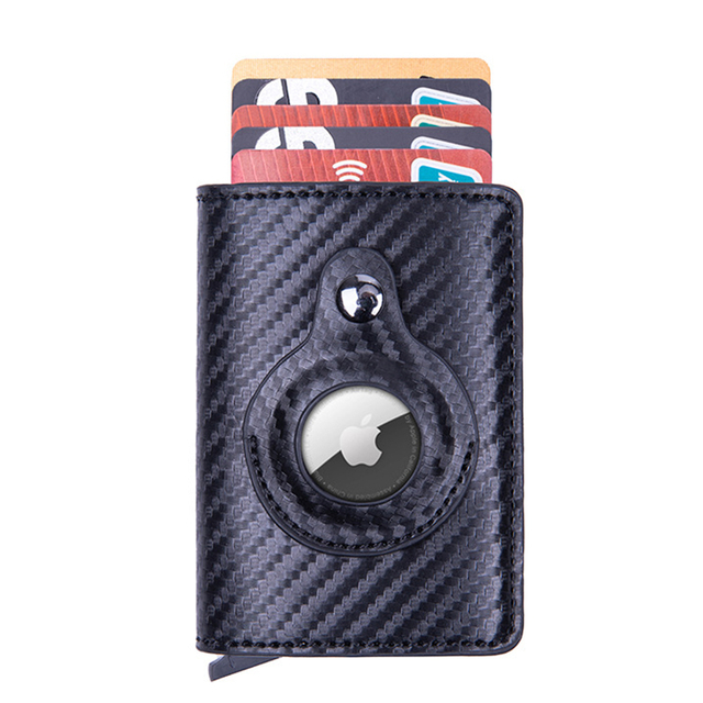 AirTag Carbon Fiber Leather RFID Pop-Up Wallet