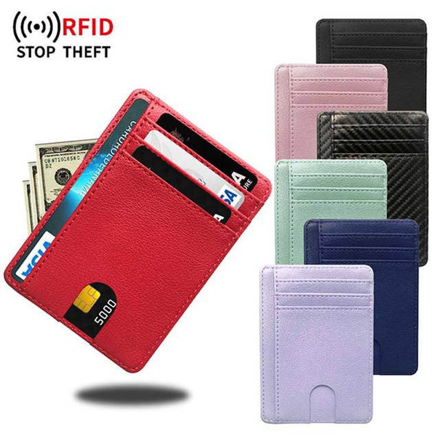 Ultra-Thin Leather RFID Credit Card Holder