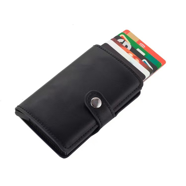 Leather RFID Pop Up Card Holder Wallet