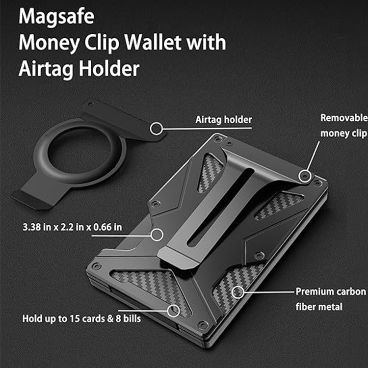 MagSafe Aluminum card Wallet With GPS Tracker (3)
