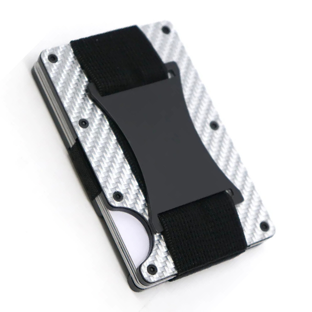 Carbon Fiber Metal RFID Wallet with Strap