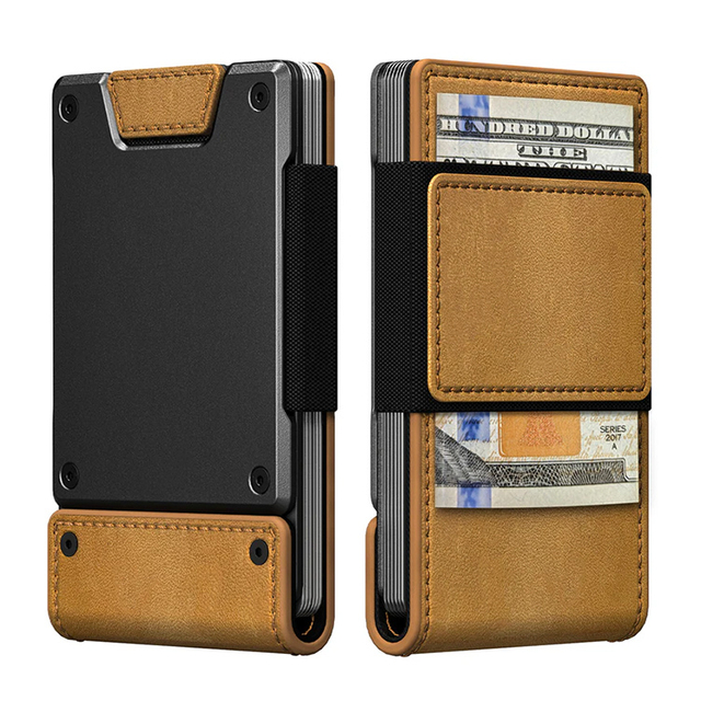 Leather Wrapped Metal Wallet